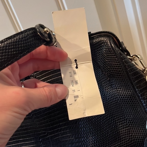 GORGEOUS classic semi vintage Brooks Brothers black textured leather handbag NWT - Picture 5 of 16